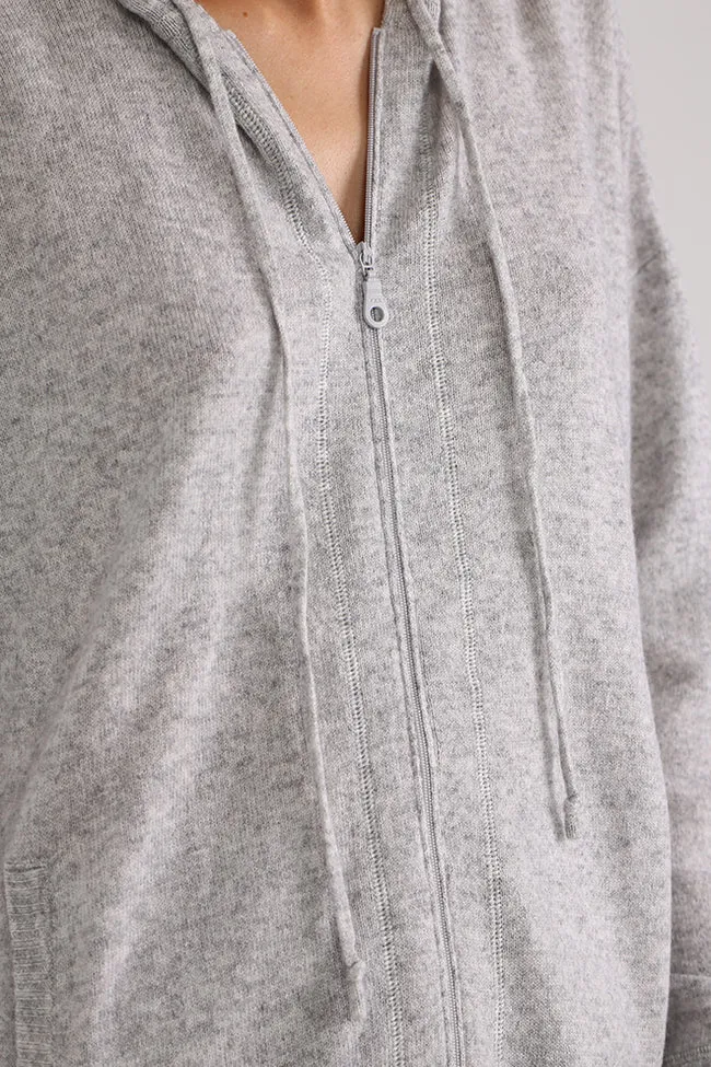 100% Cashmere Zip Hoodie