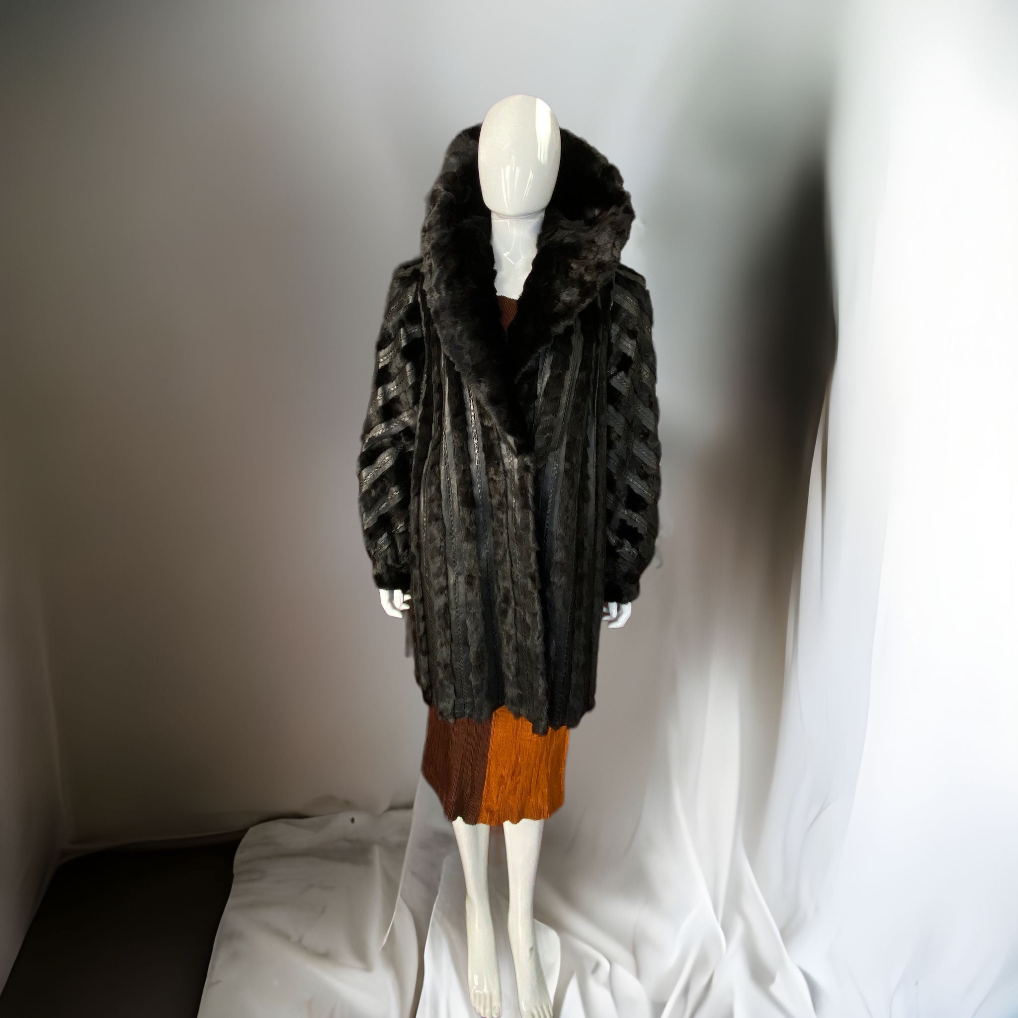 1960s Leather Snakeskin Fur Coat