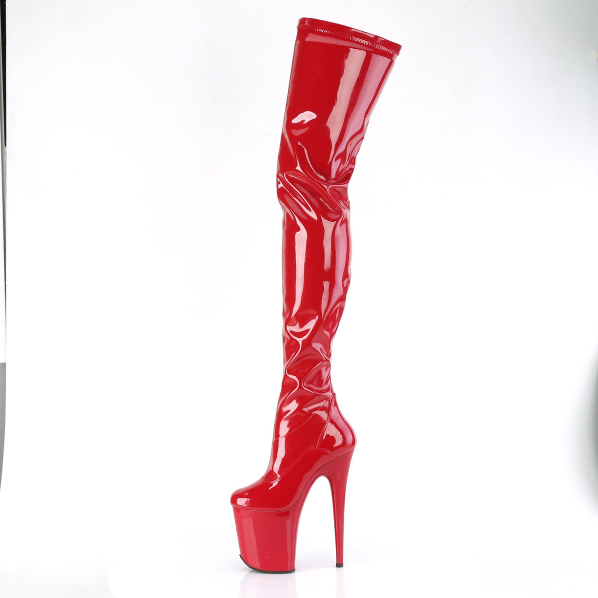 8 Inch Heel FLAMINGO-4000 Red Stretch Patent