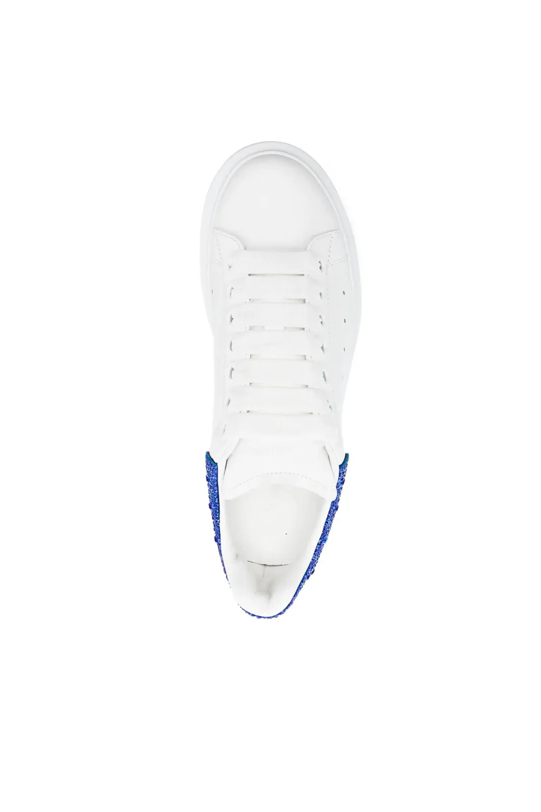 Alexander McQueen crystal-embellished lace-up sneakers White Blue