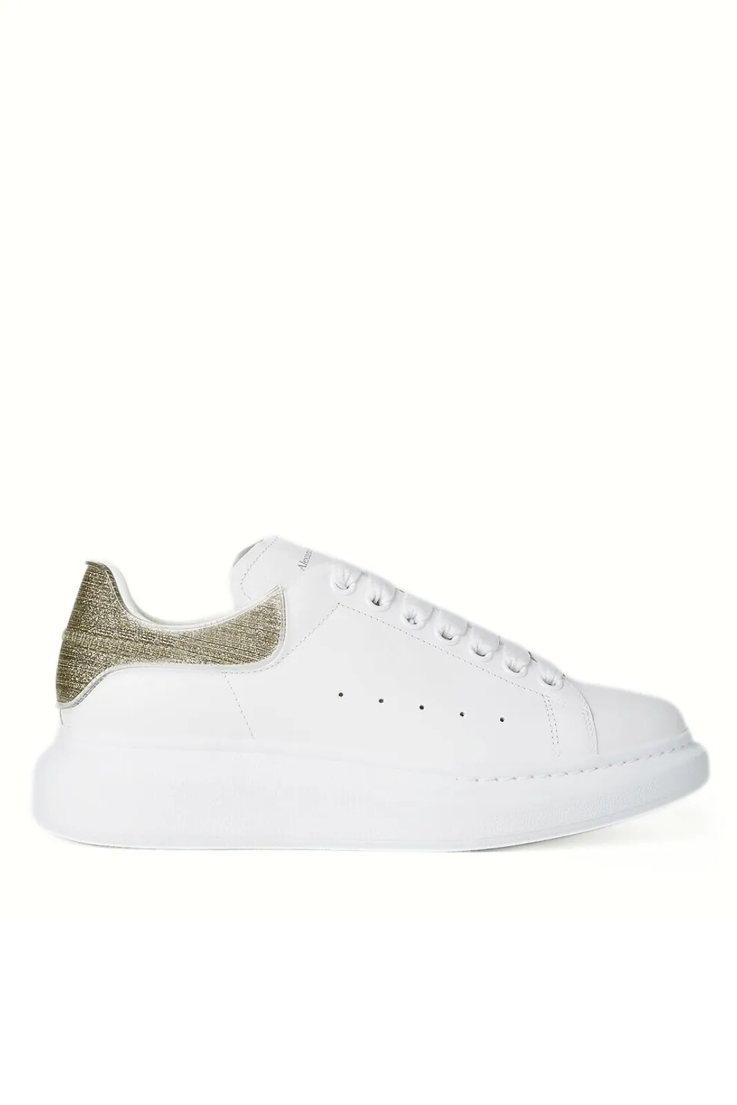 Alexander McQueen Leather Sneakers white gold