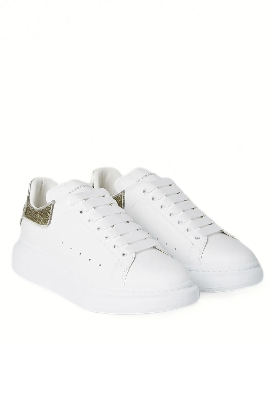 Alexander McQueen Leather Sneakers white gold