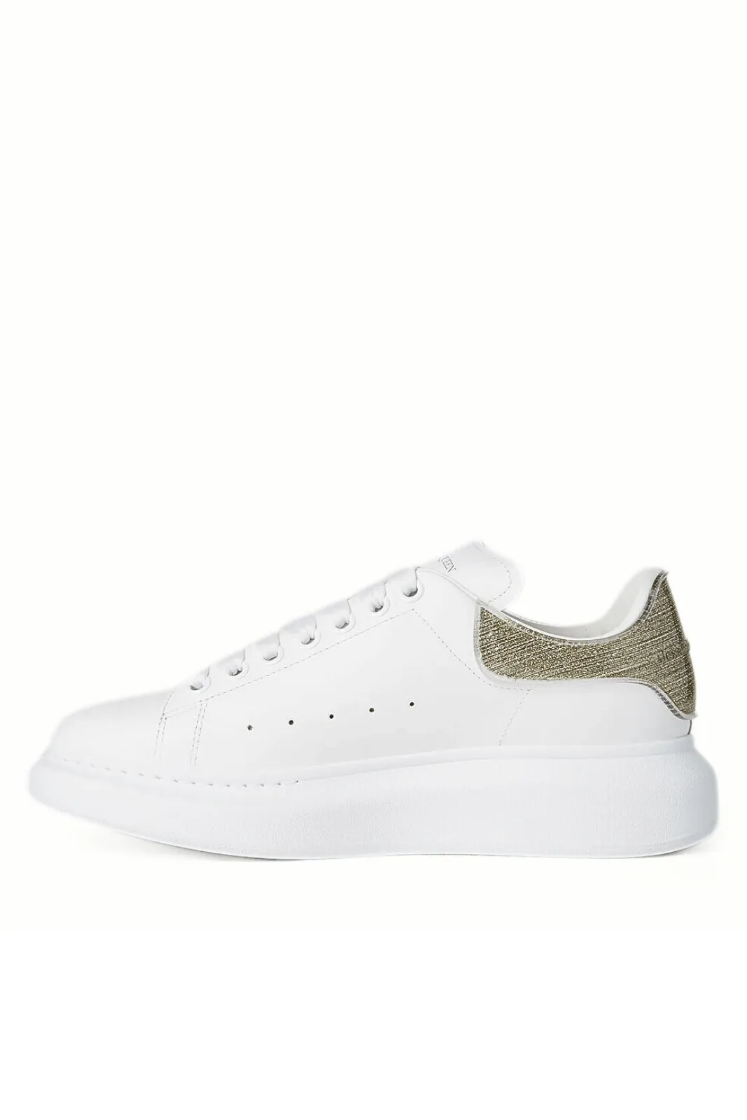 Alexander McQueen Leather Sneakers white gold