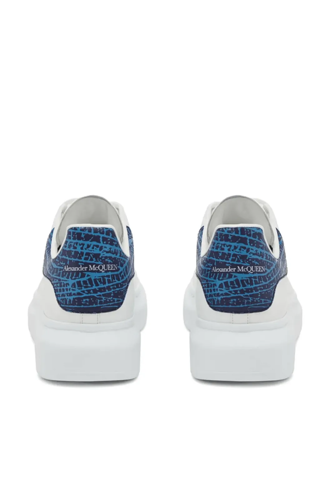 Alexander McQueen Oversized Lace-Up Sneakers white blue