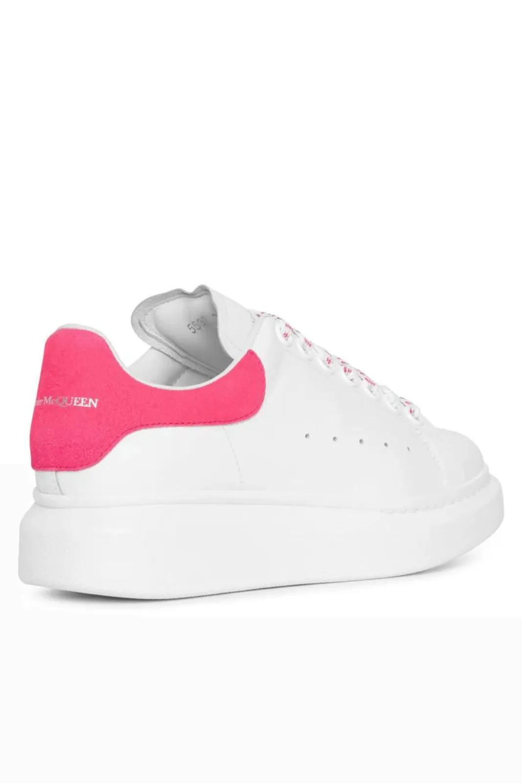 Alexander McQueen Oversized Lace-Up Sneakers White Peony Pink