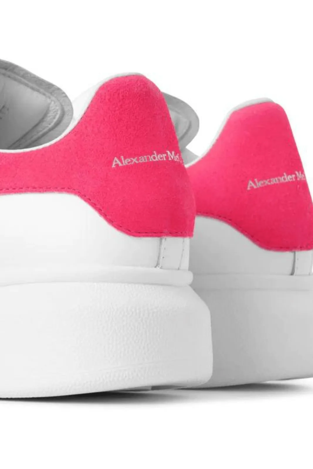 Alexander McQueen Oversized Lace-Up Sneakers White Peony Pink