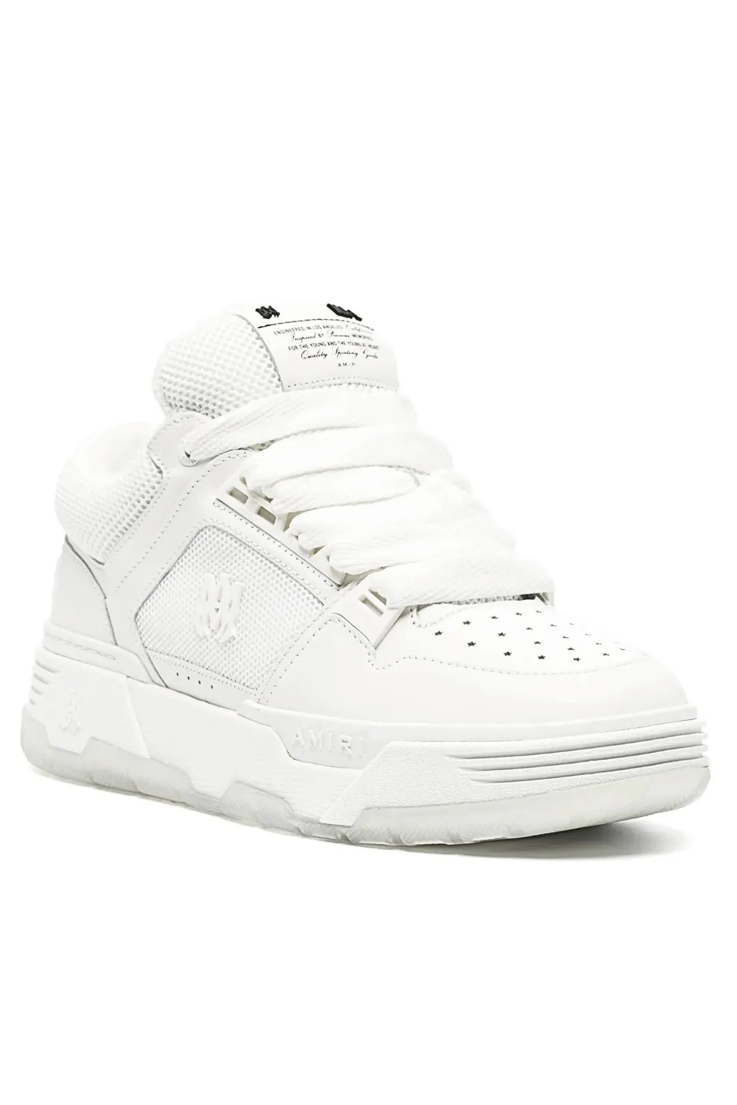 Amiri MA-1 leather-trim mesh woman sneakers white