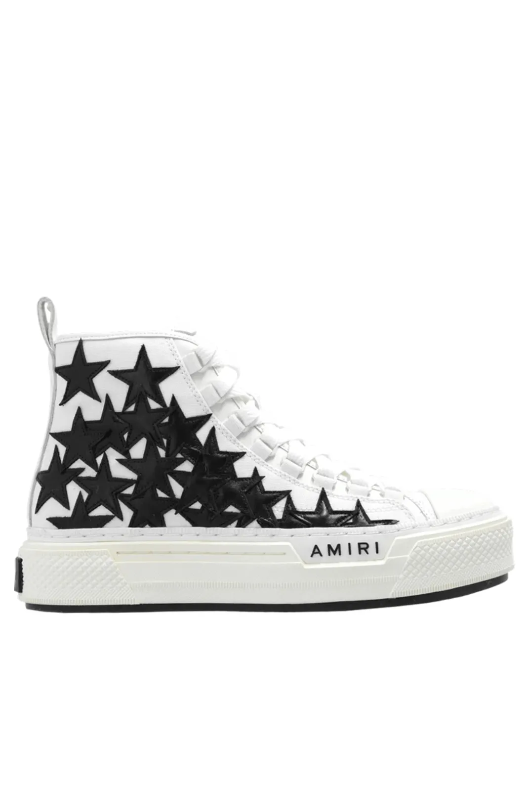 Amiri Star Patch High-Top Lace-Up Sneakers white