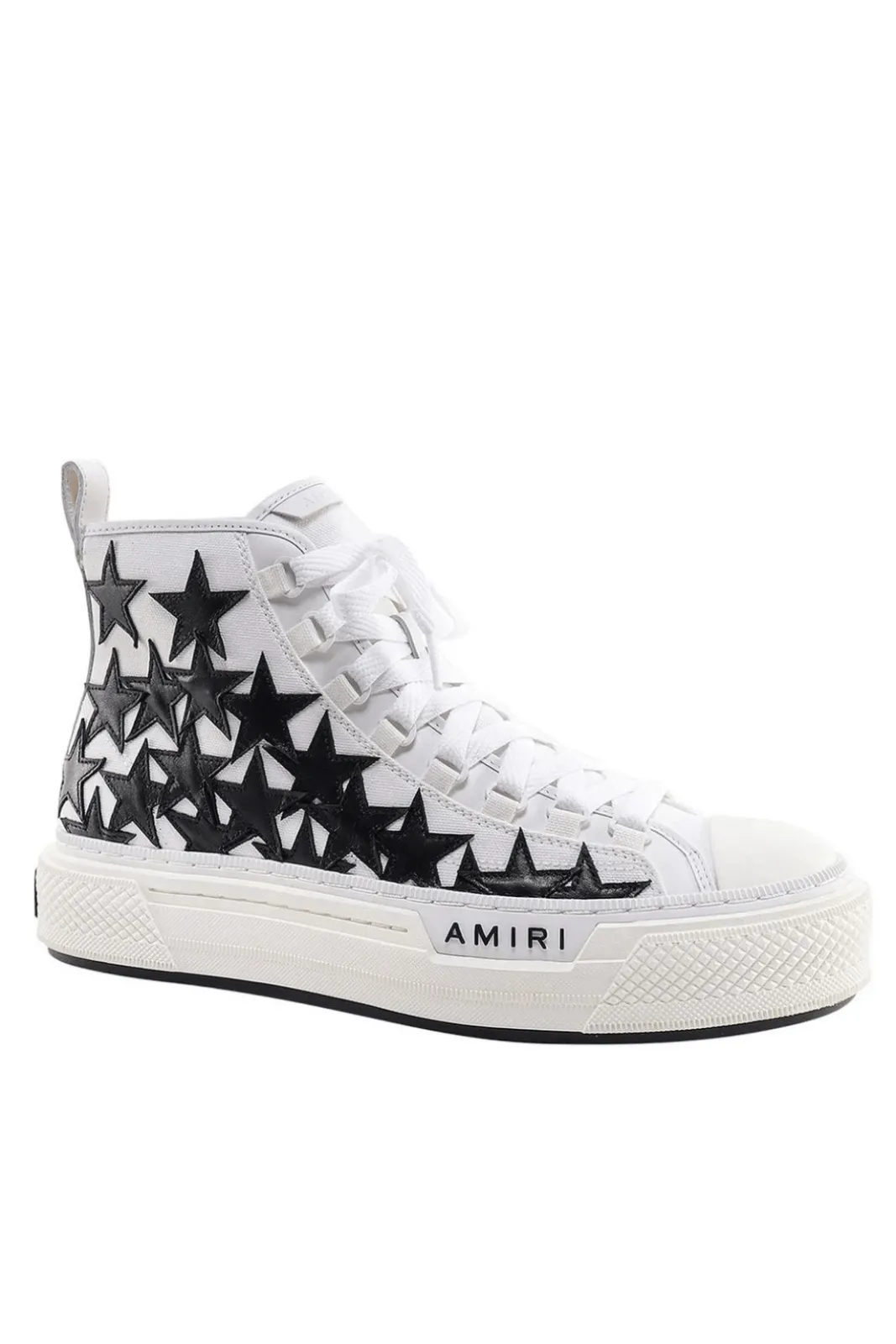 Amiri Star Patch High-Top Lace-Up Sneakers white