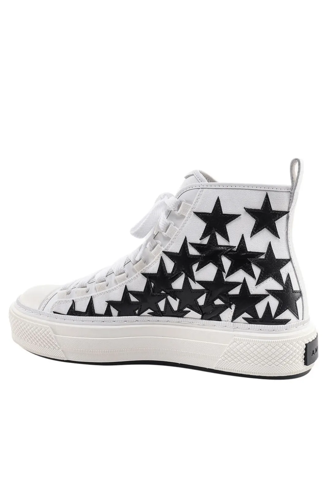 Amiri Star Patch High-Top Lace-Up Sneakers white