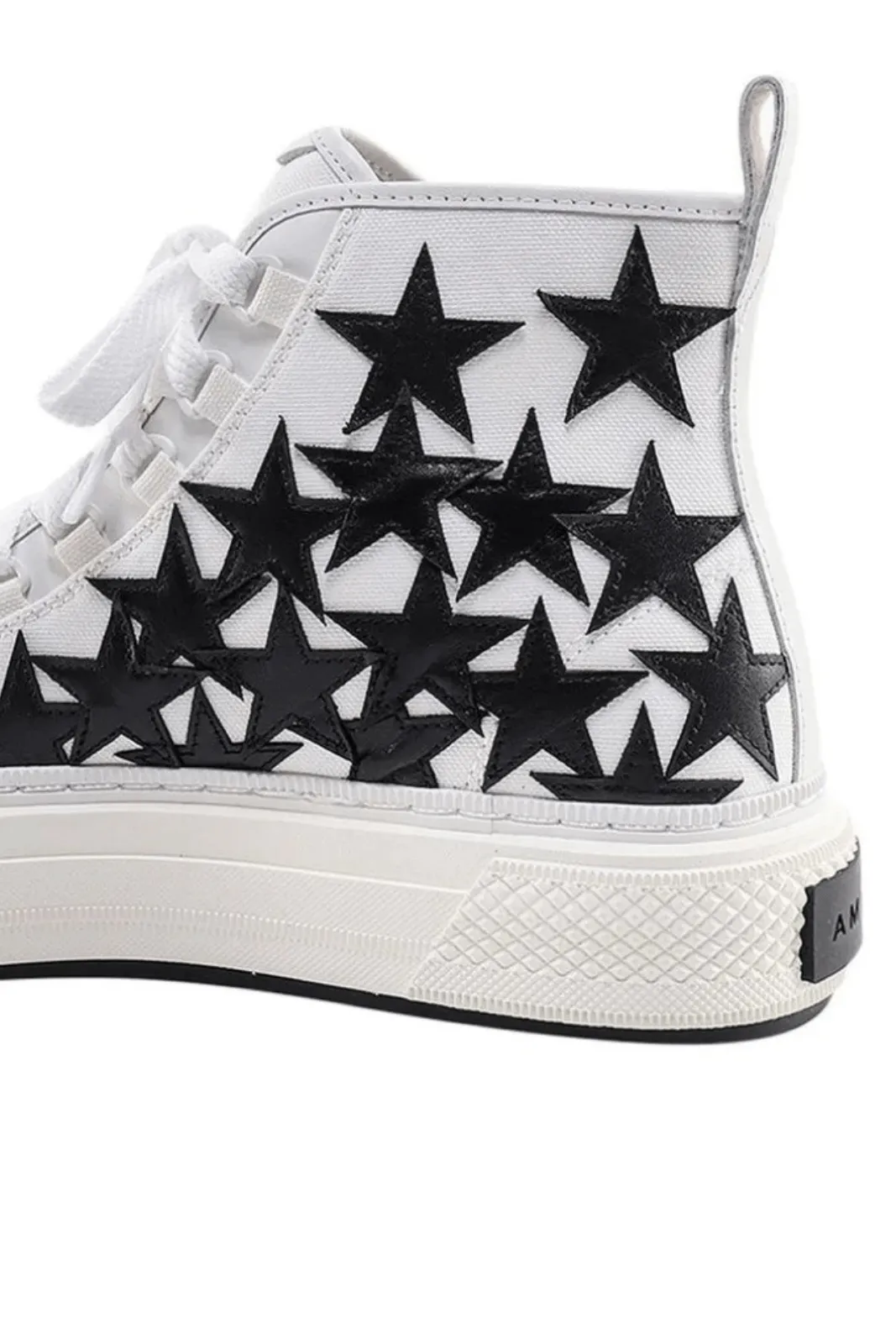 Amiri Star Patch High-Top Lace-Up Sneakers white