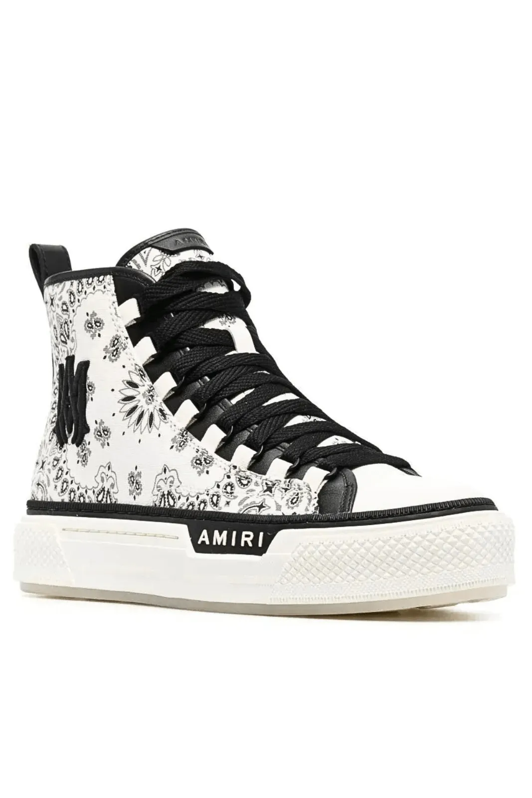 Amiri Star White high top sneakers with bandana print