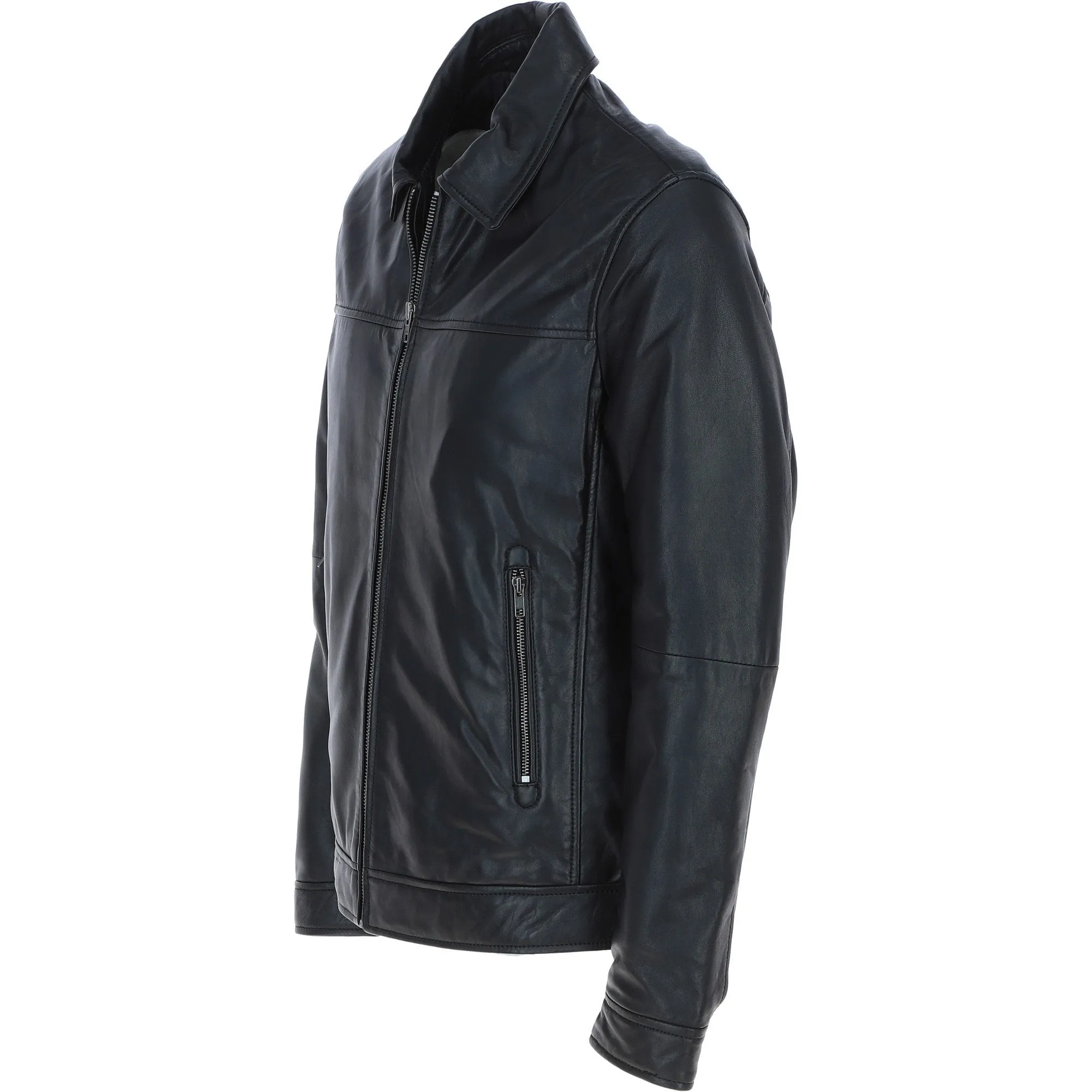 Ashwood Men's Leather Brando Jacket Black: awl-brando