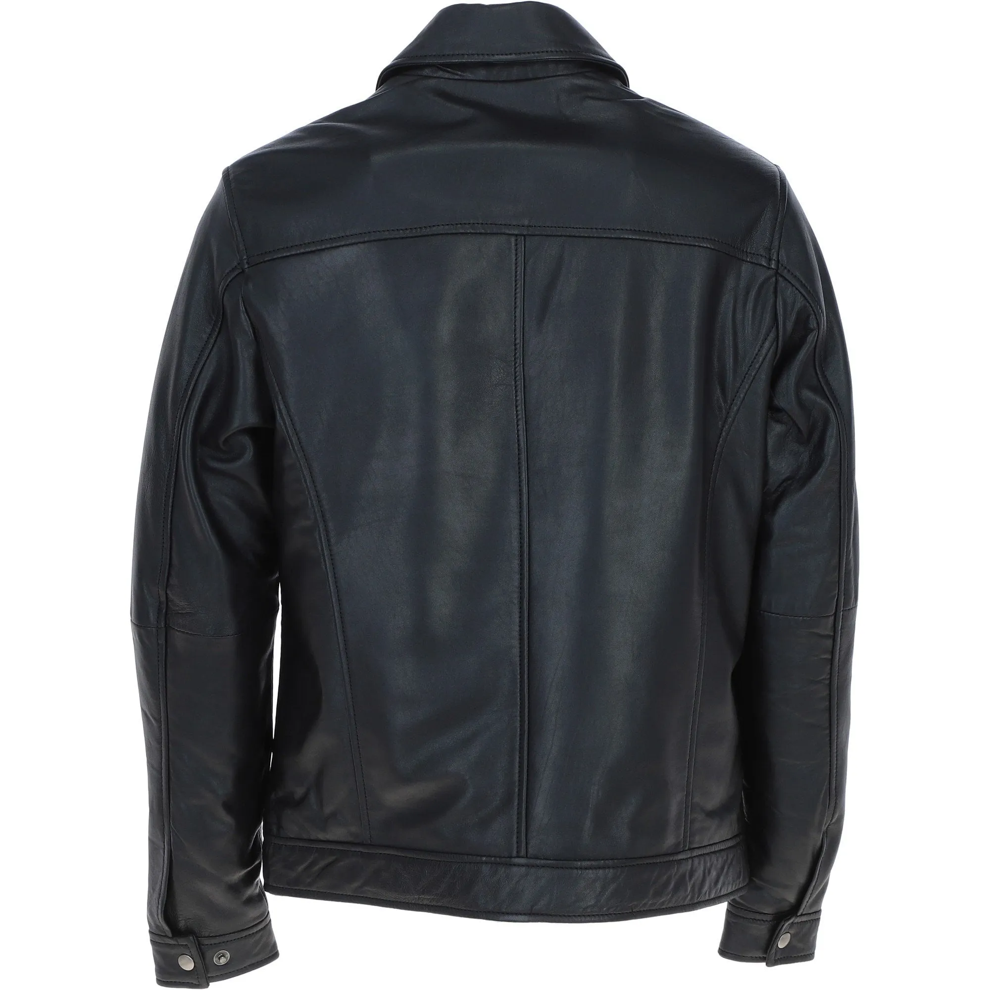 Ashwood Men's Leather Brando Jacket Black: awl-brando