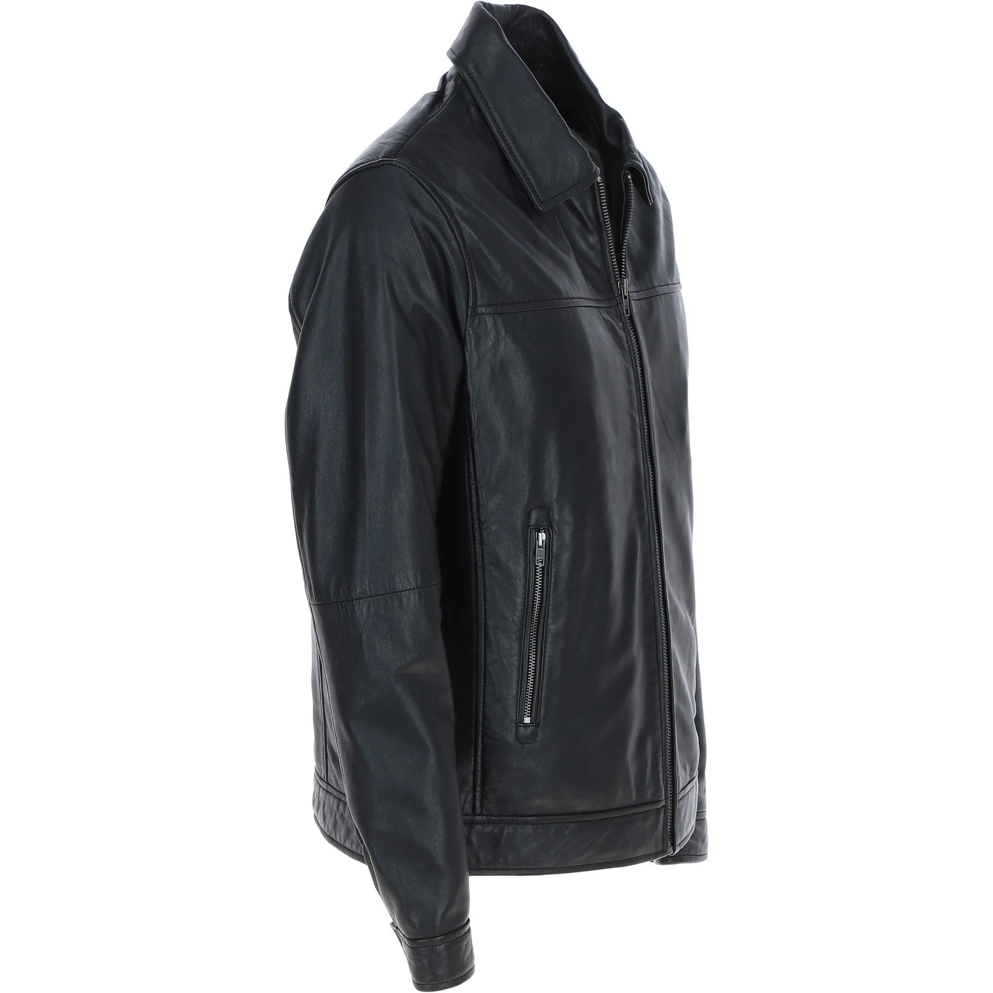 Ashwood Men's Leather Brando Jacket Black: awl-brando