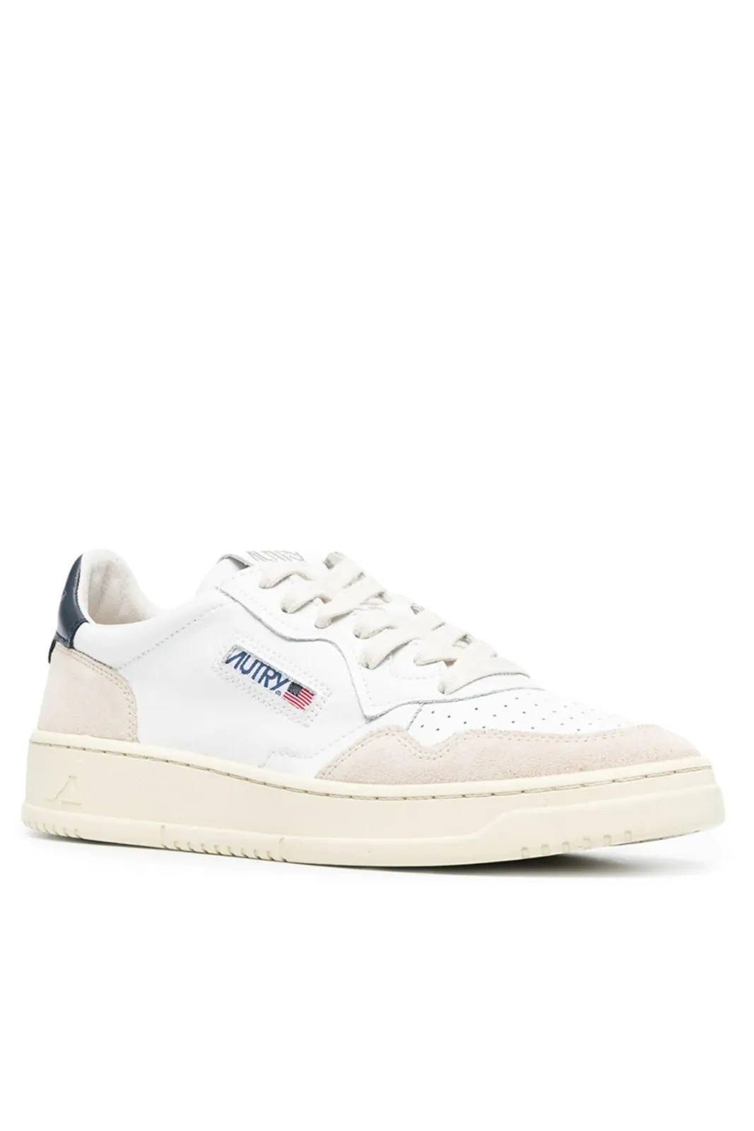 Autry Medalist suede-panel sneakers White Nude Black