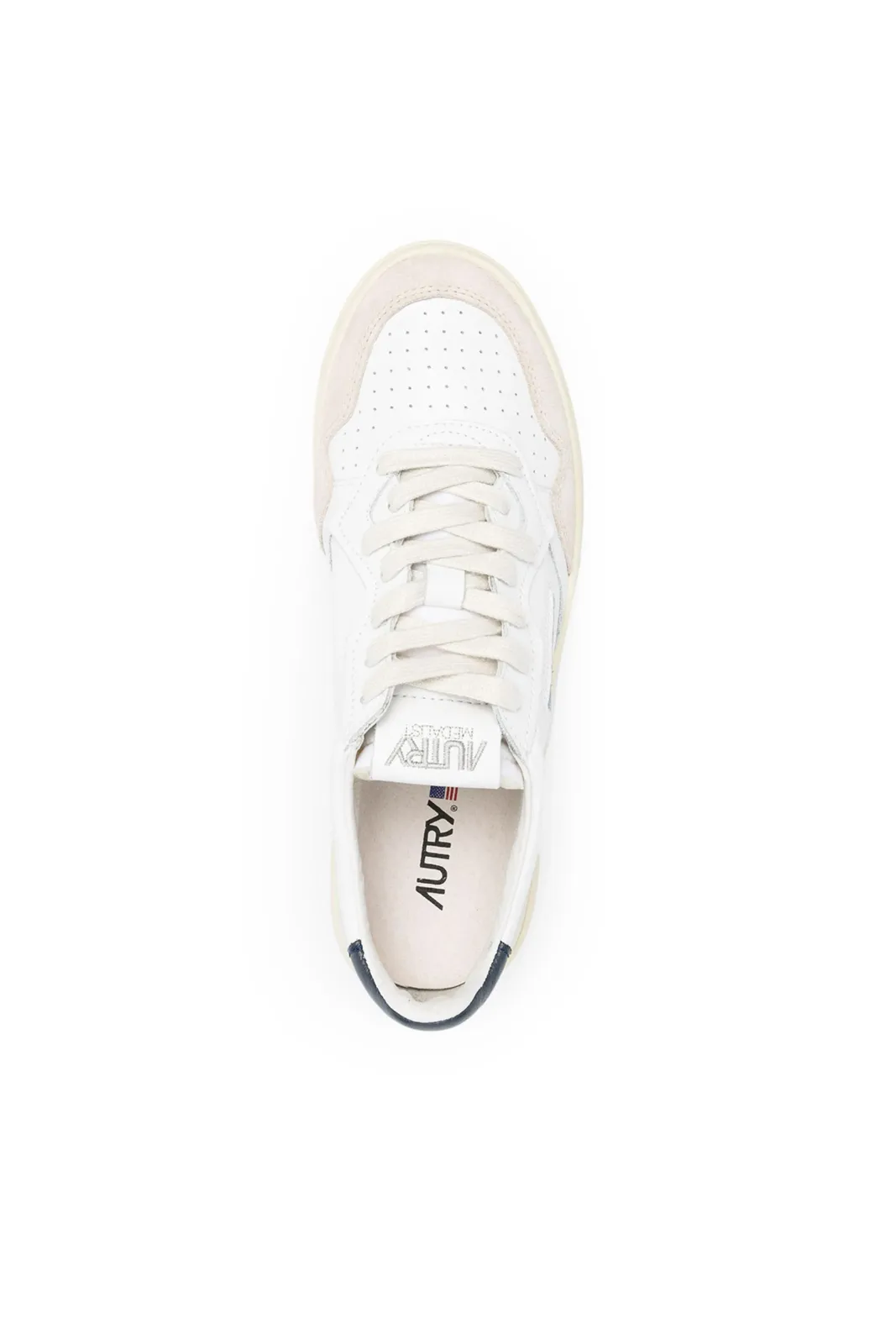 Autry Medalist suede-panel sneakers White Nude Black