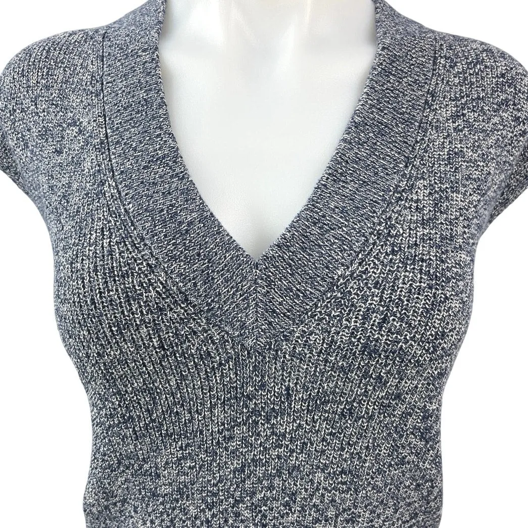 Banana Republic Women's Gray V Neck Cap Sleeve Pullover Sweater Top Size M