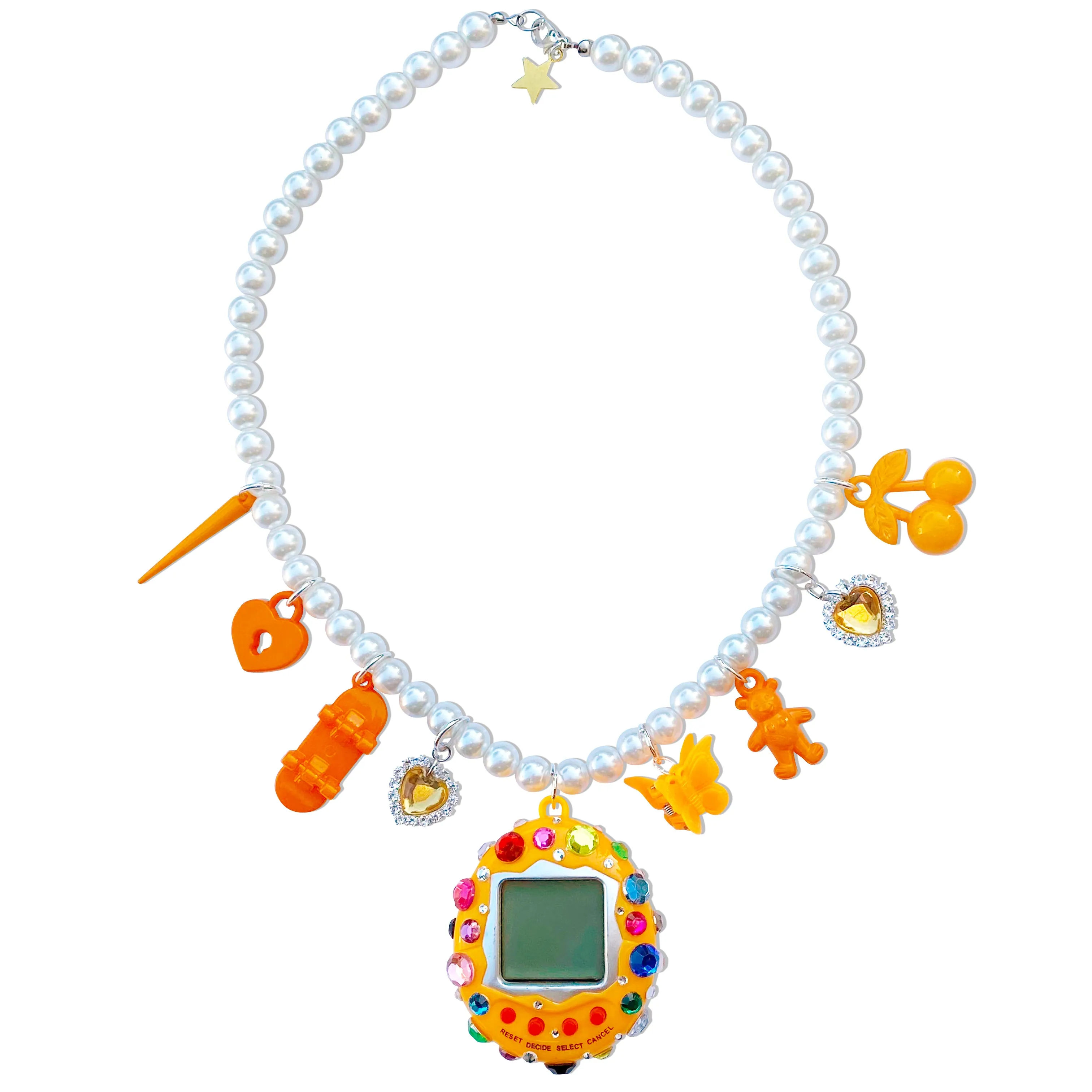 Bedazzled Cyber Pet Charm Necklace