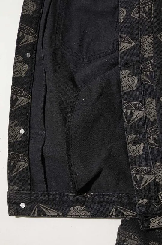 Billionaire Boys Club denim jacket Diamonds & Dollars Denim men's black color B23409