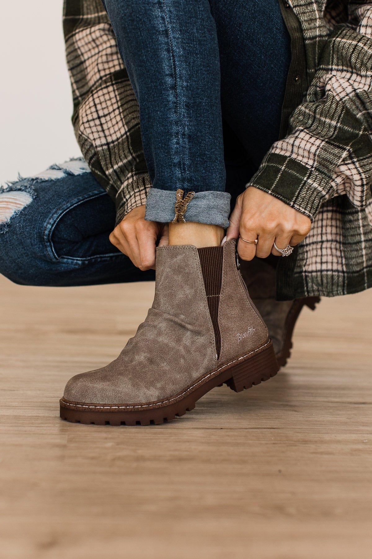 Blowfish River Ankle Boots- Seamushroom