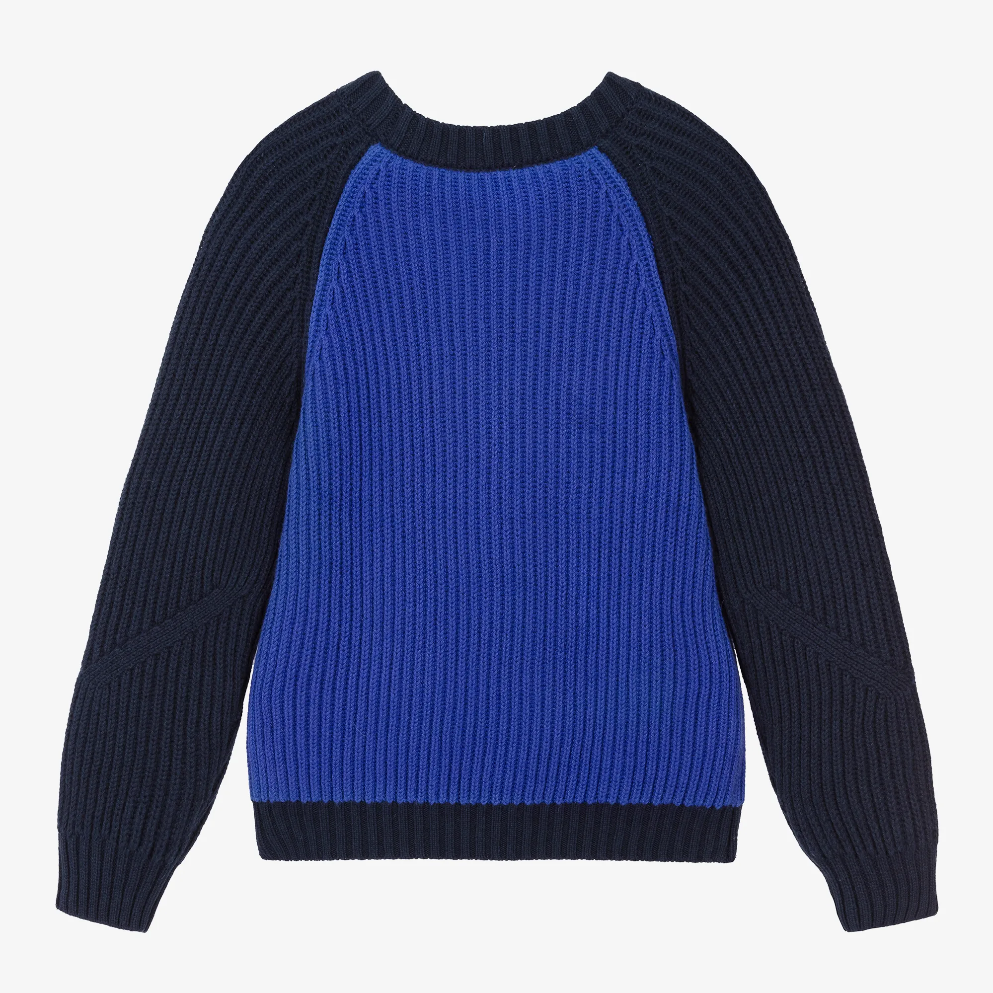 Blue Cotton Knit Sweater