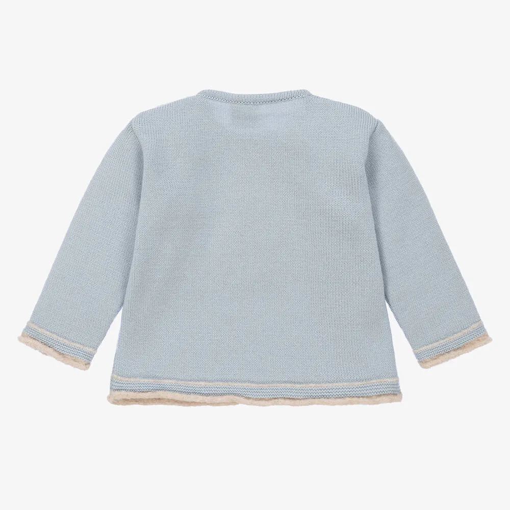 Blue Wool Knit Sweater