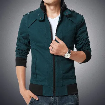 Casual Jacket Solid Fall Mens Jackets and Coats Men's Jacket Plus Size Khaki SM6