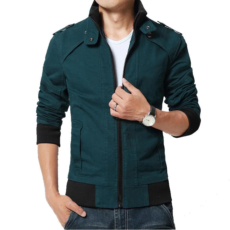 Casual Jacket Solid Fall Mens Jackets and Coats Men's Jacket Plus Size Khaki SM6