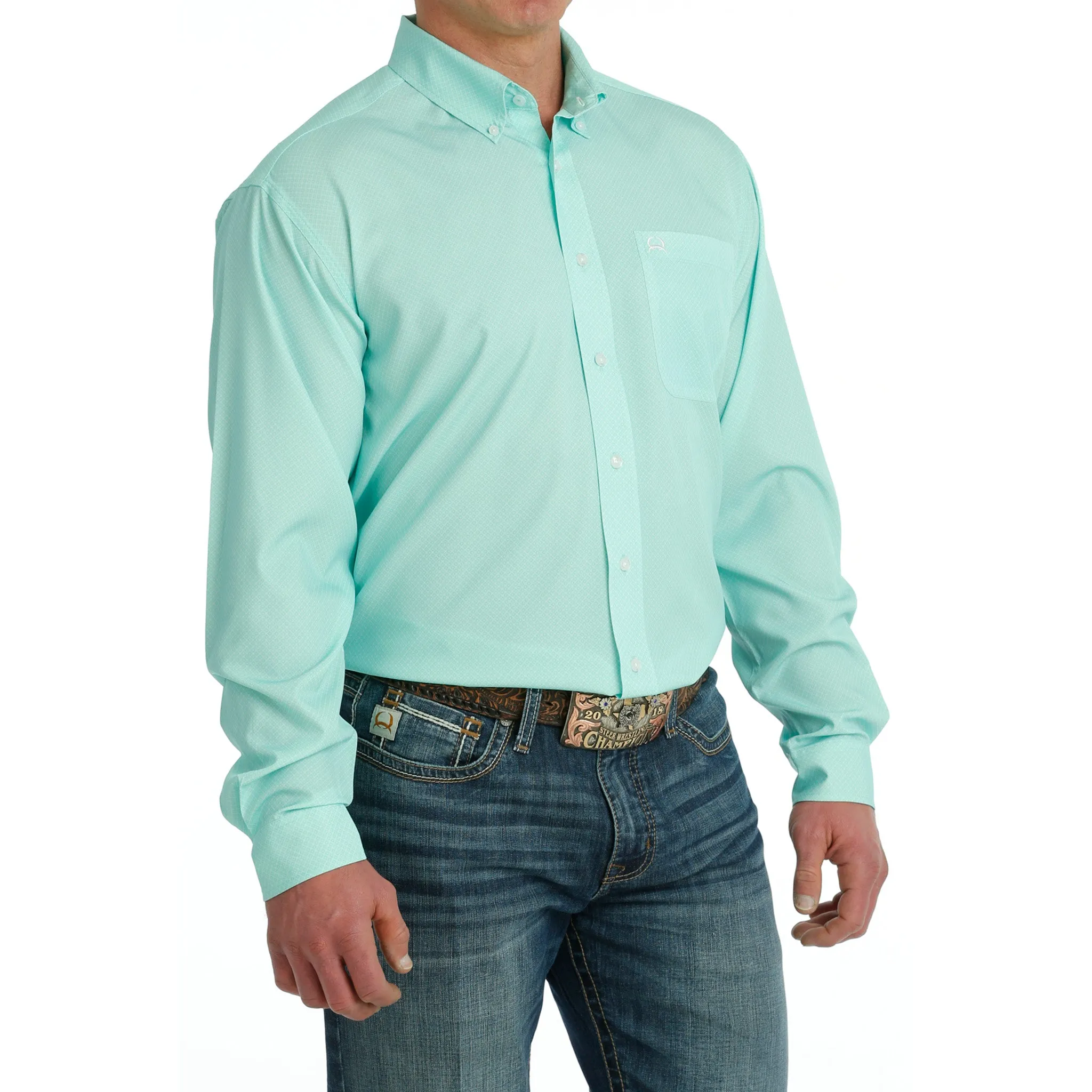 Cinch Men's Mint Geo Arena Flex Shirt