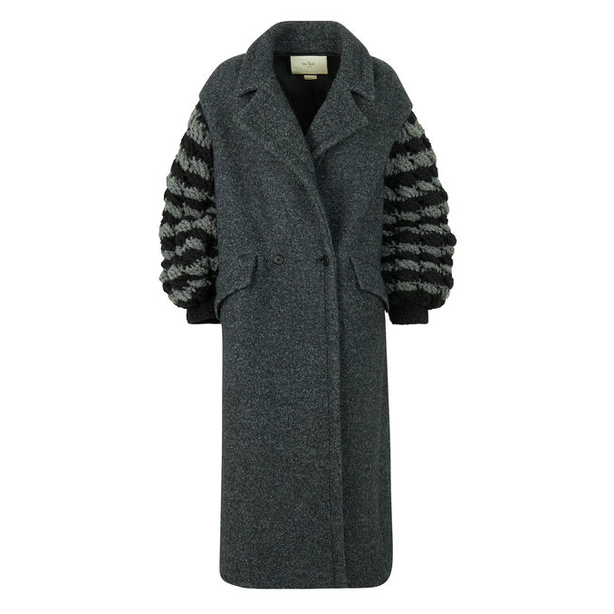 COAT OVERSIZE Woman Black Grey 