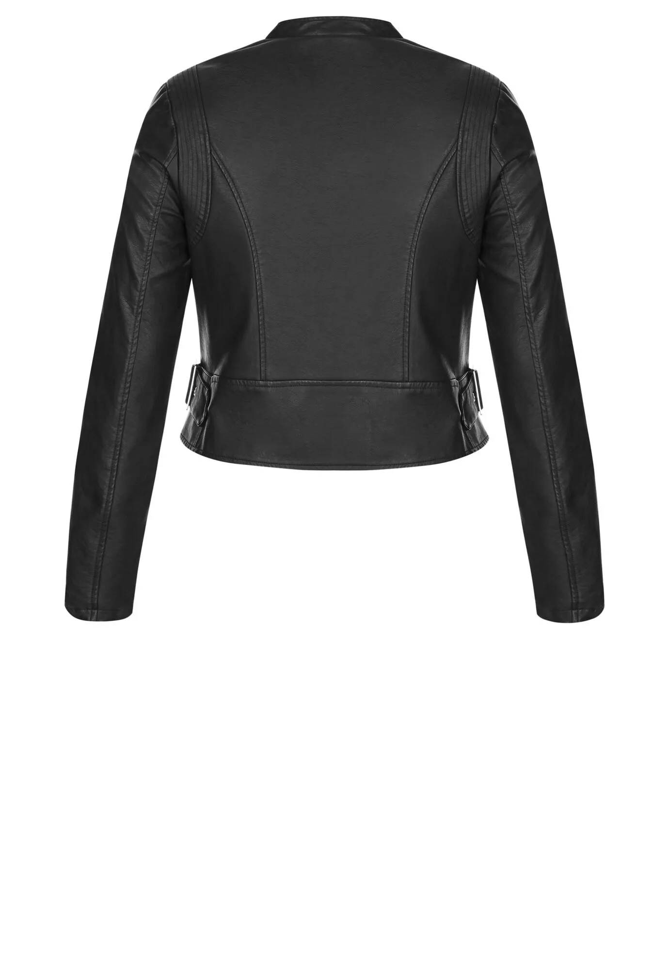 Cropped Biker Jacket - black