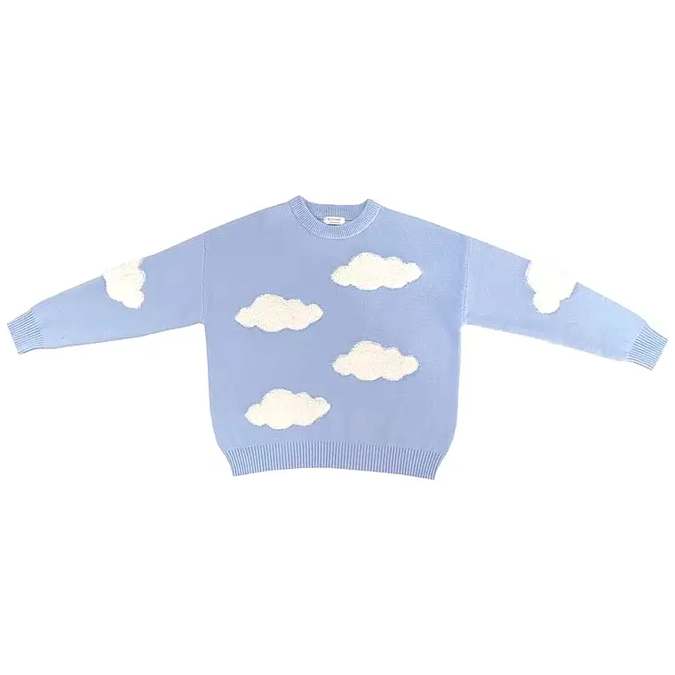 CUTE WHITE CLOUDS KNIT SWEATER BY70141