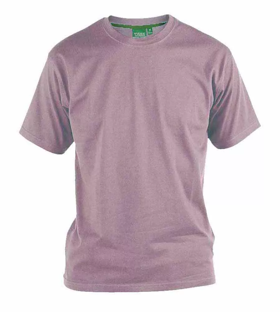 D555 Big Mens Pale Grape Premium Weight Combed Cotton Crew Neck T-shirts (PALE GRAPE)