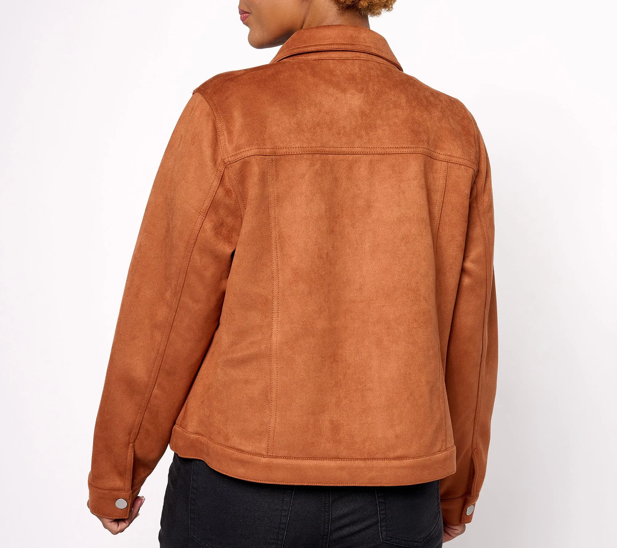 Denim & Co. Adaptive Classic Faux Suede Jacket