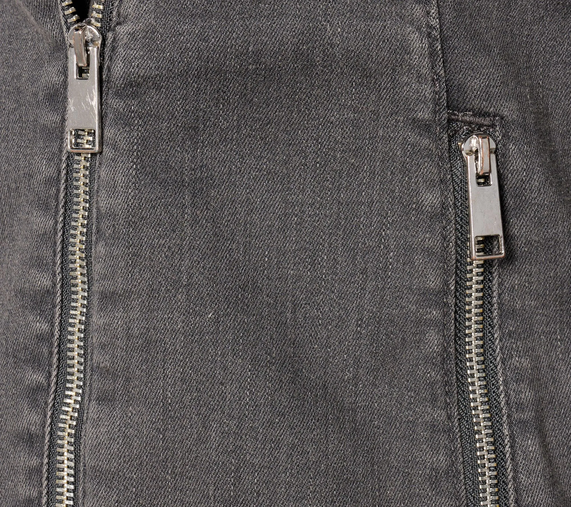 Denim & Co. Signature Perfect Flex Black/Grey Moto Jacket