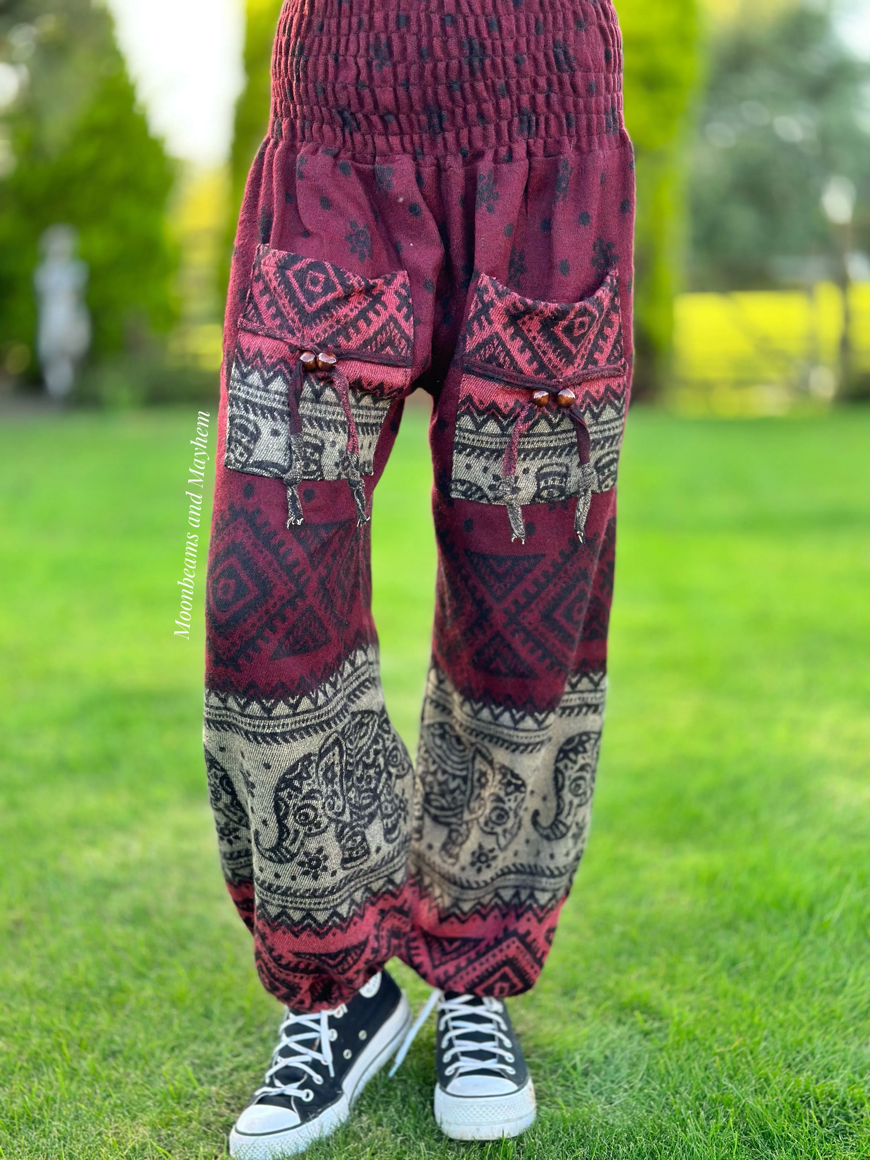 DIVINE ELEPHANT WARM FLEECE HAREM PANTS