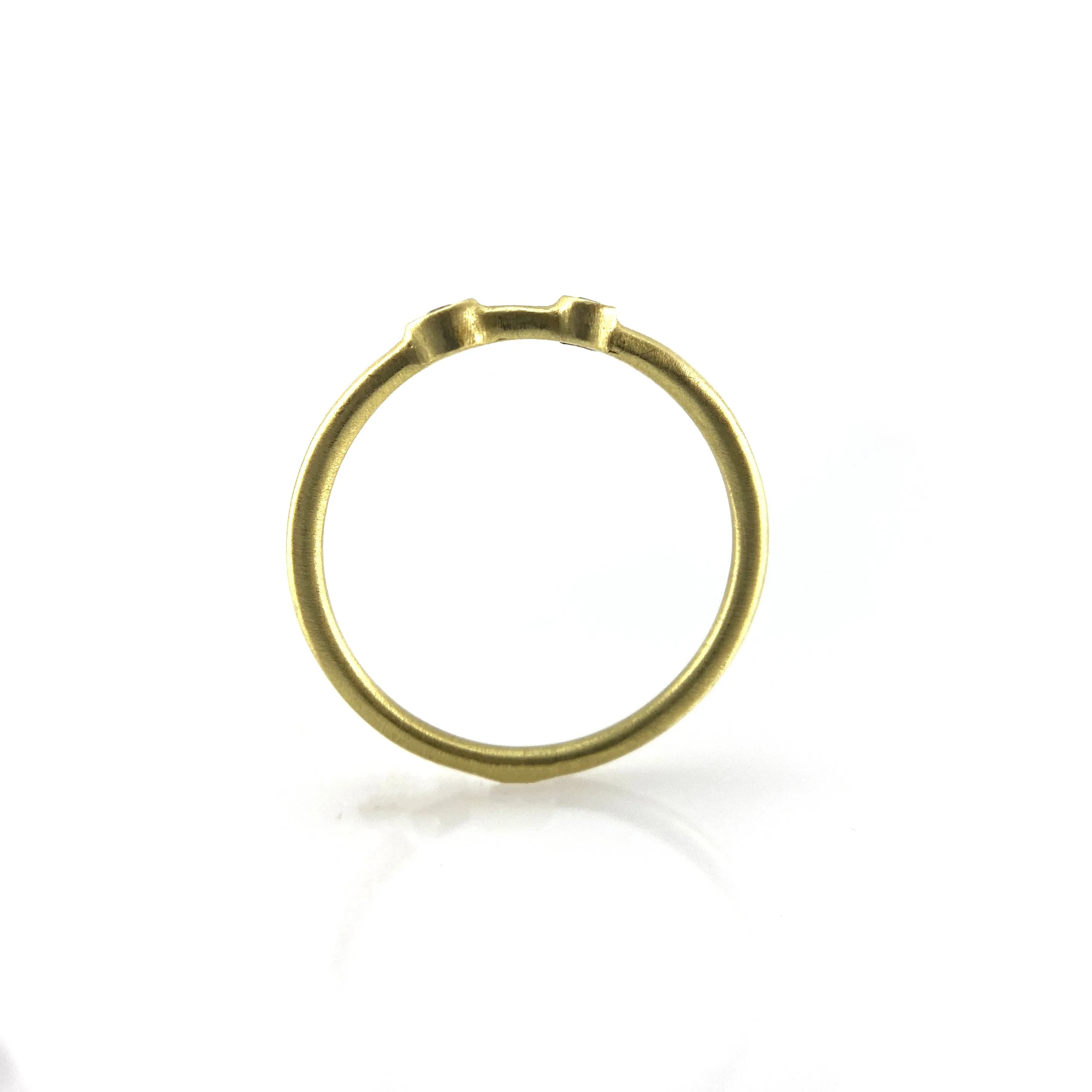 Double Diamond Stacking Ring - Yellow Gold