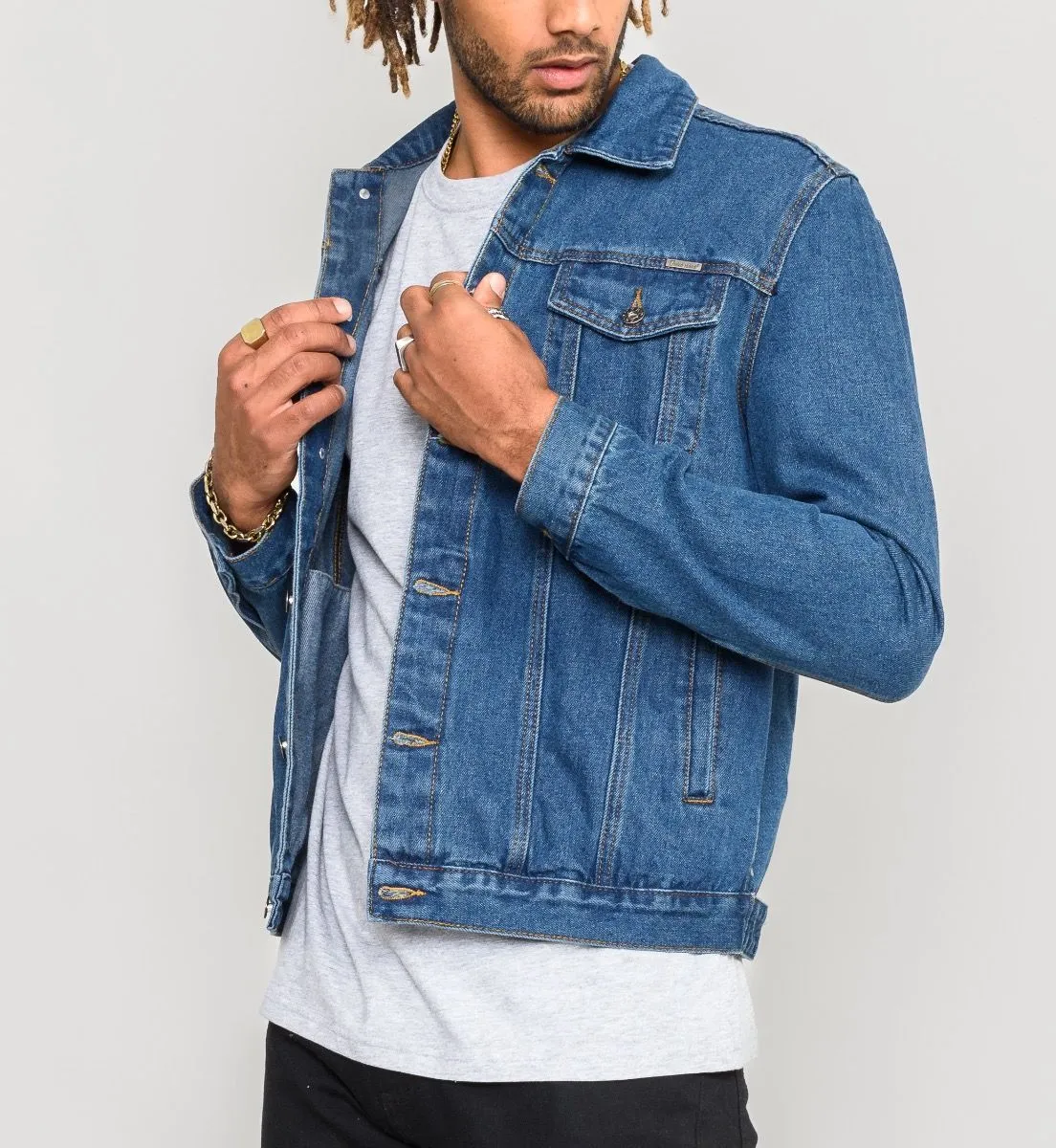 Duke Western Denim Trucker Jacket Stonewash Blue