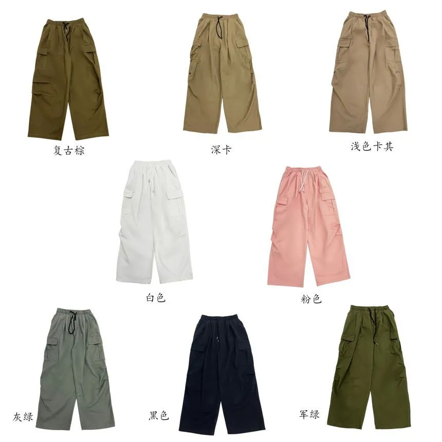 Elastic-Waist Wide-Leg Cargo Pants dd17