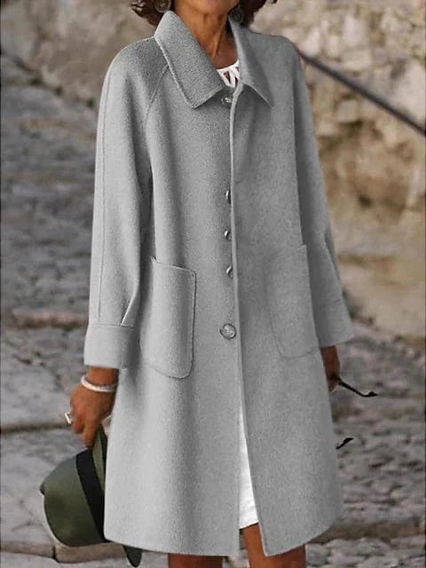 Elegant Lapel Pea Coat for Women's Winter Warmth