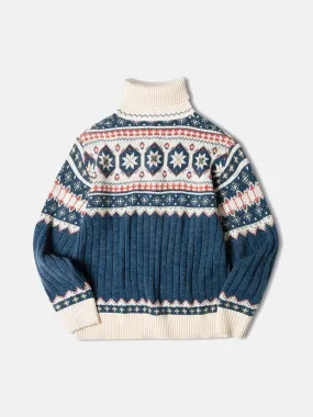 Fair Isle Jacquard Turtleneck Sweater