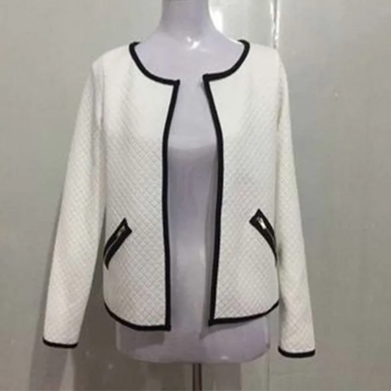 Fashion Women Open Stitch Coat Jacket Long Sleeve Casual Short Cardigan Zipper Pockets Slim Suit Outerwears Tops SM6