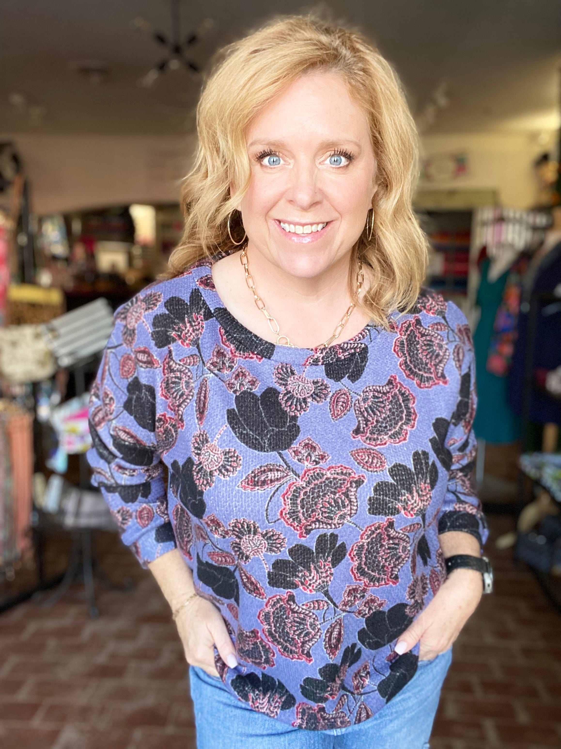 Faye Floral Thermal Sweater