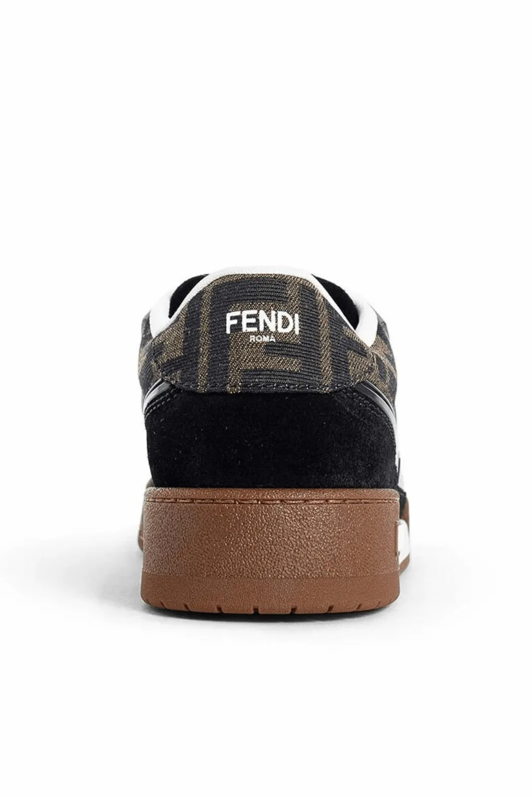 Fendi Match Suede and Canvas Woman Brown Black Sneakers