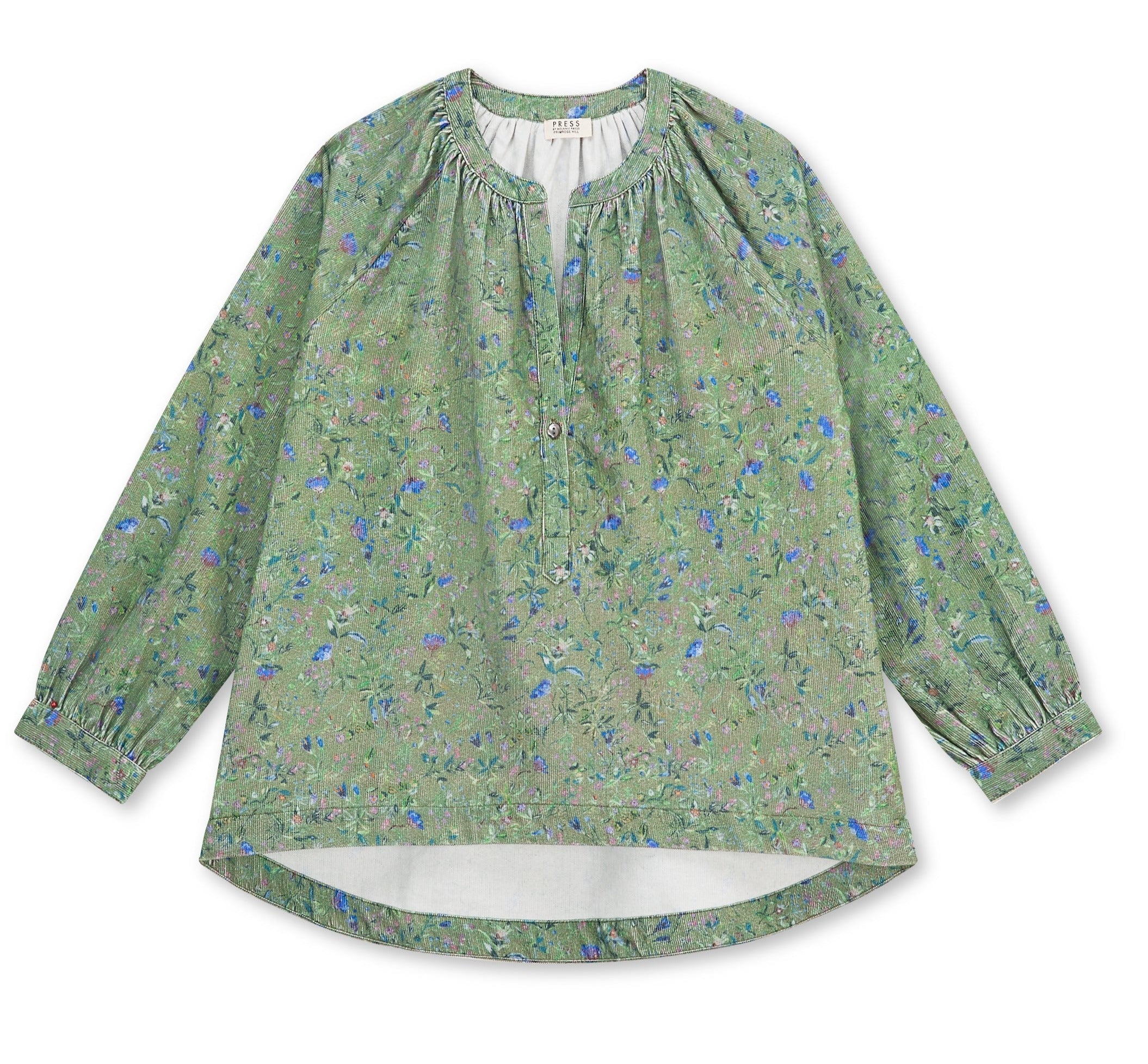 Floral pincord Mokka blouse