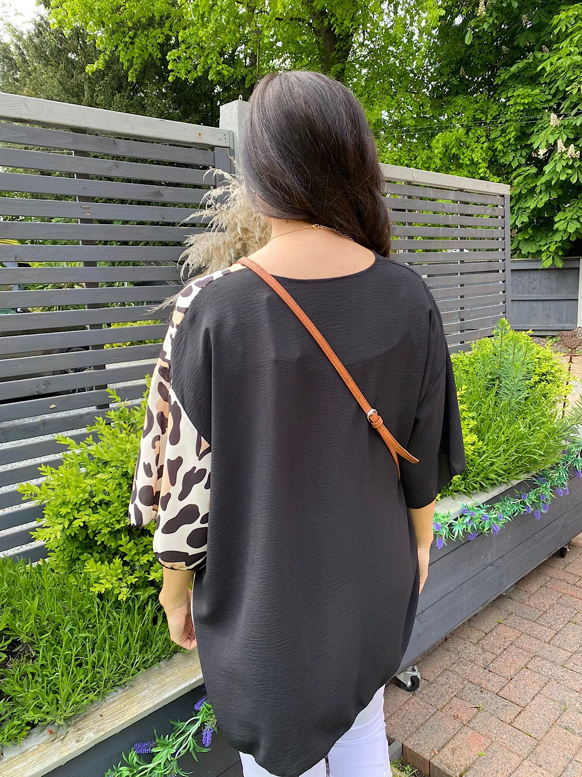 Half Leopard Pattern Top Elder