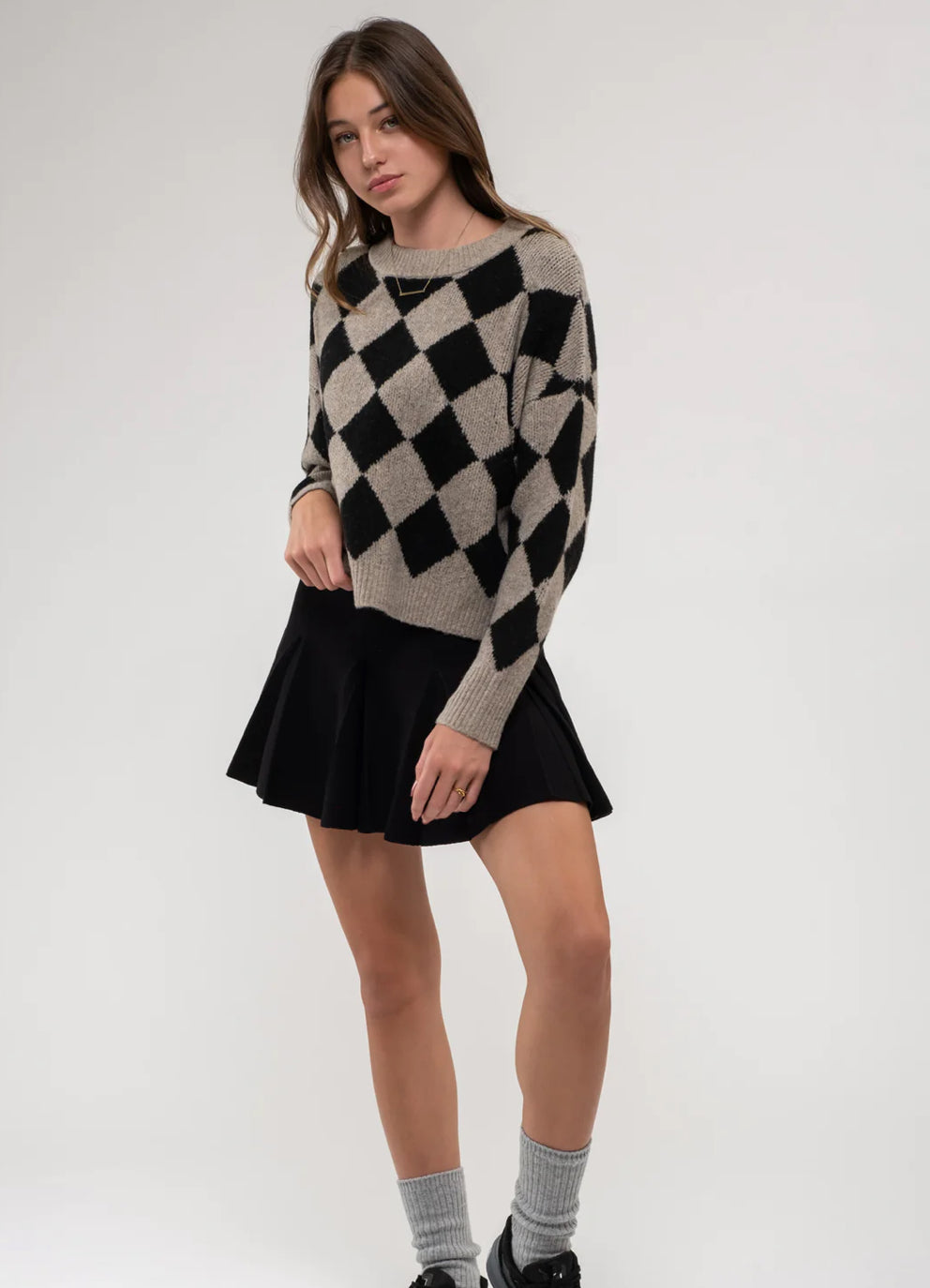 HARLEQUIN CREW KNIT SWEATER