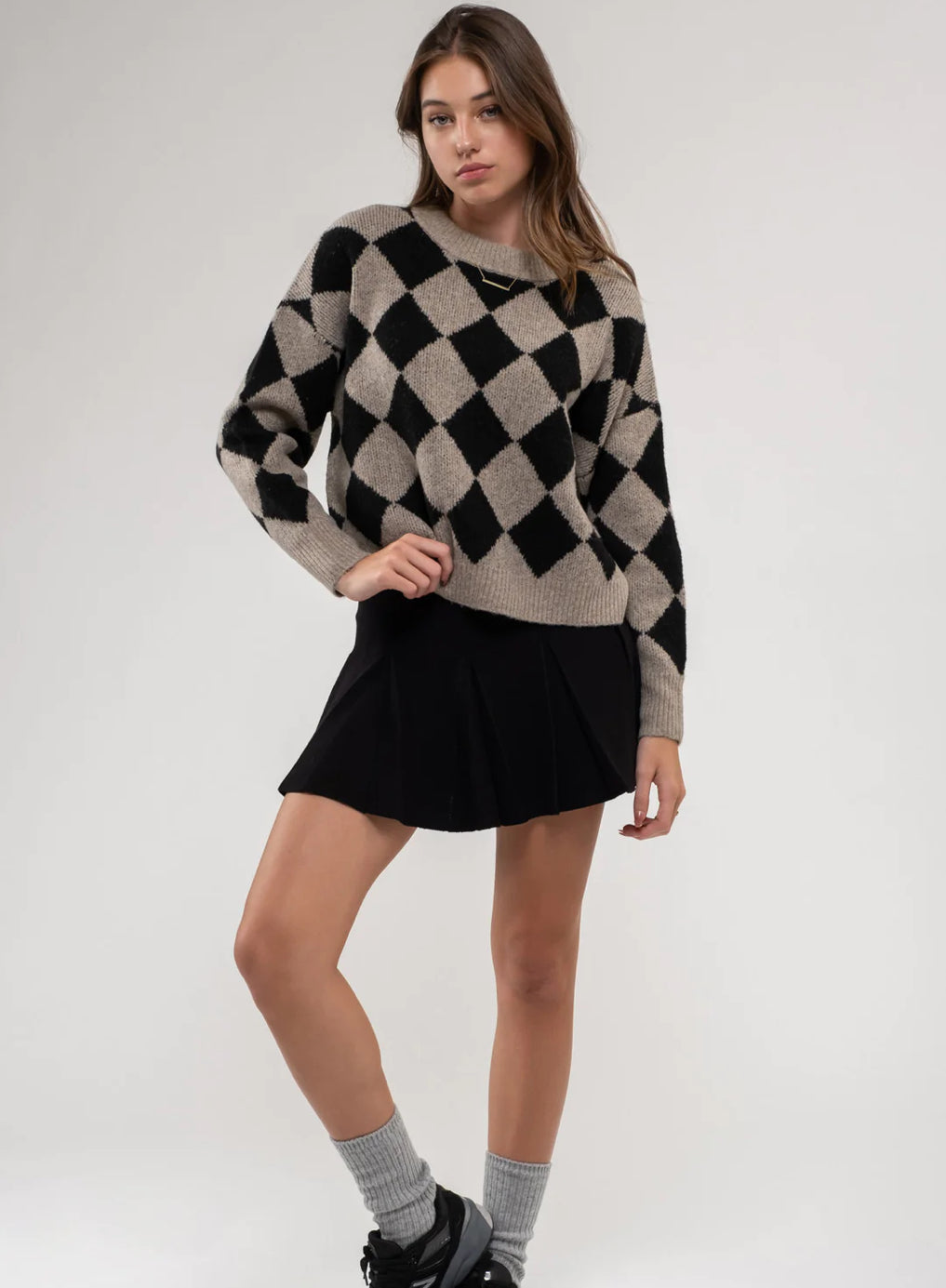 HARLEQUIN CREW KNIT SWEATER