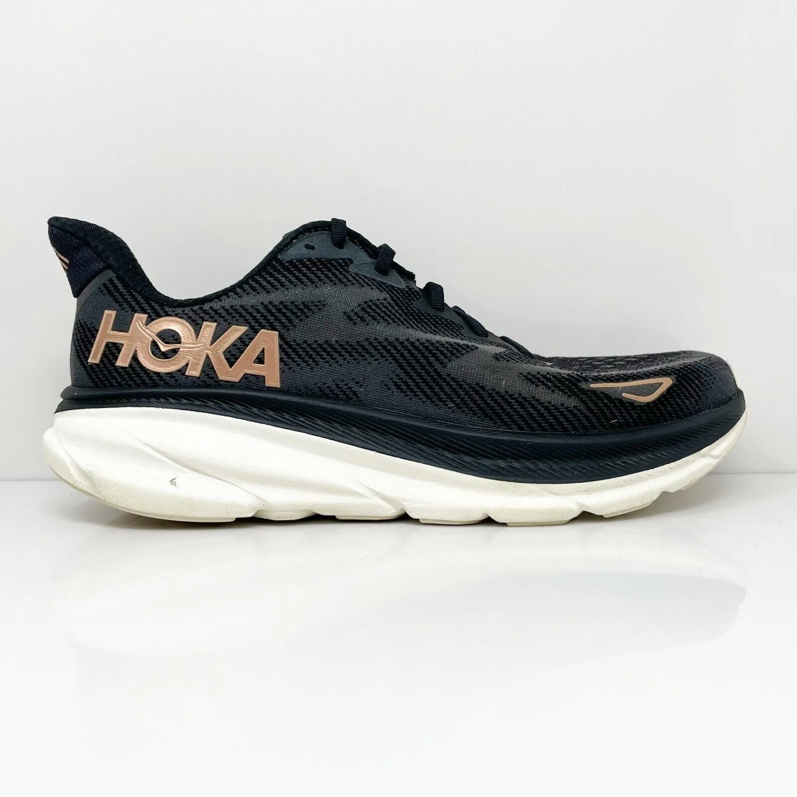 Hoka One One Womens Clifton 9 1127896 BRGL Black Running Shoes Sneakers Size 11B